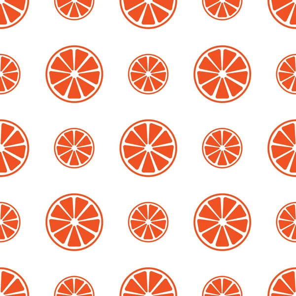 Modello senza cuciture con fette arancioni illustrazione vettoriale — Vettoriale Stock