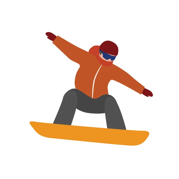 Isometric isolated vector man snowboarder. Urban style and hot tricks in park. Snowboarding, winter sport. Olimpic games, recreation lifestyle, activity speed extreme — Stock Vector