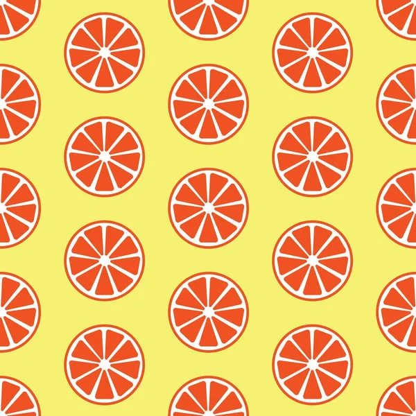 Modello senza cuciture con fette arancioni illustrazione vettoriale — Vettoriale Stock