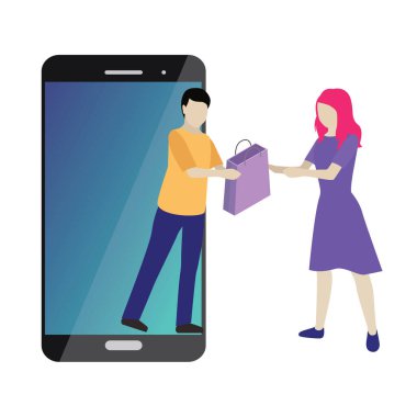 Çevrimiçi alışveriş merkezi. Çevrimiçi alışveriş ve e-ticaret kavramı. Hediyeler.