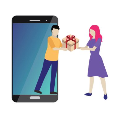 Çevrimiçi alışveriş merkezi. Çevrimiçi alışveriş ve e-ticaret kavramı. Hediyeler.