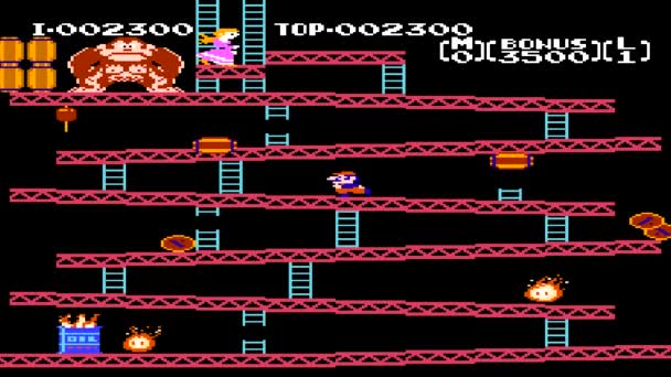 Uryupinsk Russia July 26 17 High Angle Wide Shot Donkey Kong Retro Arcade Vintage Videogame During