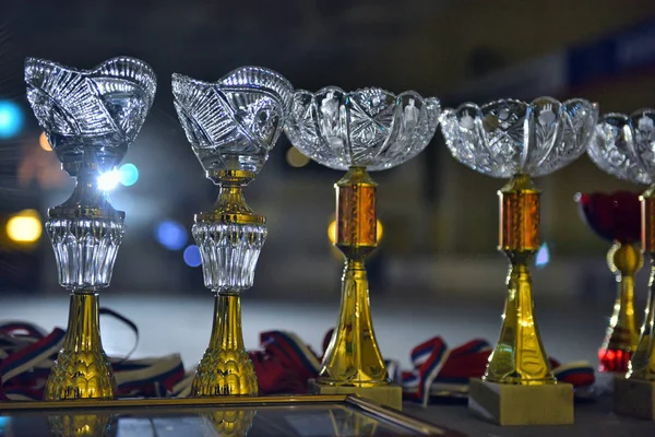 Taças de cristal para premiar vencedores — Fotografia de Stock