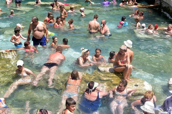 Pammukale, Turkey - July, 19, 2015: People in antique Cleopatra' — Stock Photo, Image