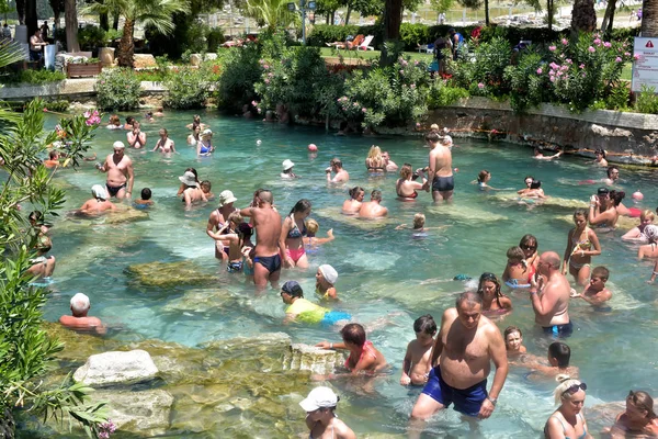 Pammukale, Turkey - July, 19, 2015: People in antique Cleopatra' — Stock Photo, Image