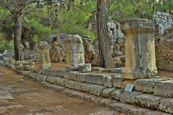 Vieille ville Phaselis à Antalya, Turquie - arrière-plan archéologique — Photo