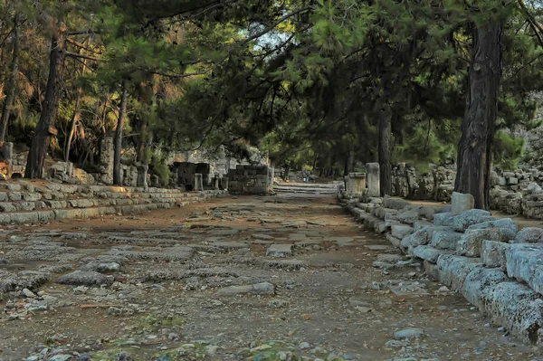 Cidade velha Phaselis em Antalya, Turquia - fundo arqueológico — Fotografia de Stock