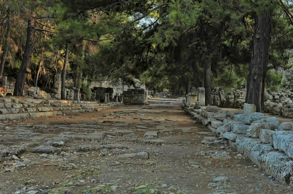 Ciudad vieja Phaselis en Antalya, Turquía - antecedentes arqueológicos —  Fotos de Stock