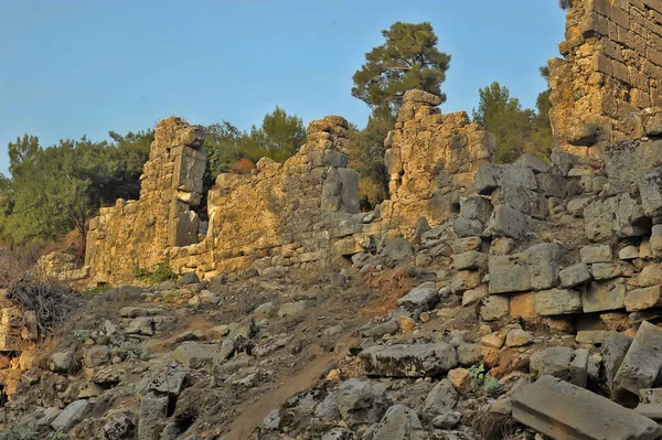 Eski kasaba phaselis Antalya, Türkiye - Arkeoloji arka plan — Stok fotoğraf