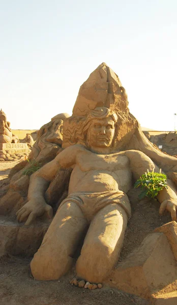 Turkey, Antalya, 24,07,2009 Exhibition of sand sculptures in the open air — Stock Photo, Image