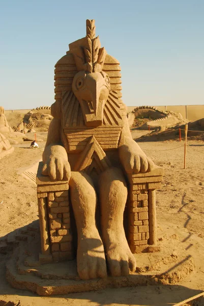 Turkey, Antalya, 24,07,2009 Exhibition of sand sculptures in the open air — Stock Photo, Image