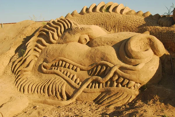 Турция, Анталья, 24.07.2009 Выставка песчаных скульптур под открытым небом — стоковое фото