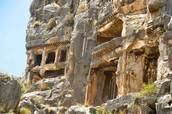 Turcja Dalyan 2014 Słynnego Lycian Grobów Starożytnego Miasta Caunos Dalyan — Zdjęcie stockowe