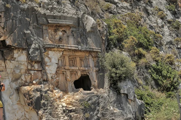 Turchia Dalyan 2014 Famose Tombe Licie Dell Antica Città Caunos — Foto Stock