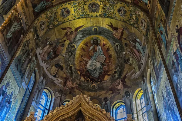 Russia San Pietroburgo 2017 Interno Della Chiesa Del Salvatore Sul — Foto Stock