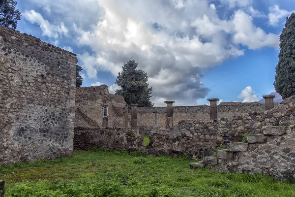 Pompeja, Włochy. 02,01,2018. w domu starożytne rzymskie ruiny, — Zdjęcie stockowe