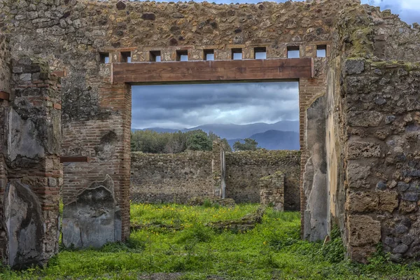 Pompeja, Włochy. 02,01,2018. w domu starożytne rzymskie ruiny, — Zdjęcie stockowe