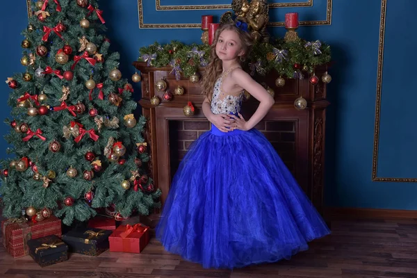 Jovem princesa em vestido azul — Fotografia de Stock