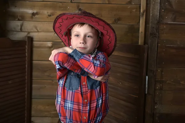 Boy in cowboy hat — Stock Photo, Image