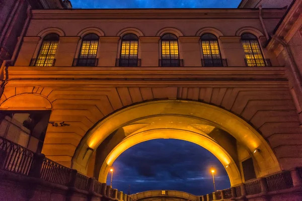 Winter canall with night illumination — Stock Photo, Image