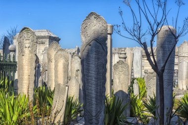 Suleymaniye Mosque Cemetery with tomb of the legendary turkish s clipart