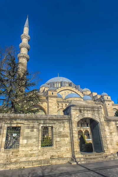 Вид на величественную мечеть Сулейман в Стамбуле, Турция . — стоковое фото