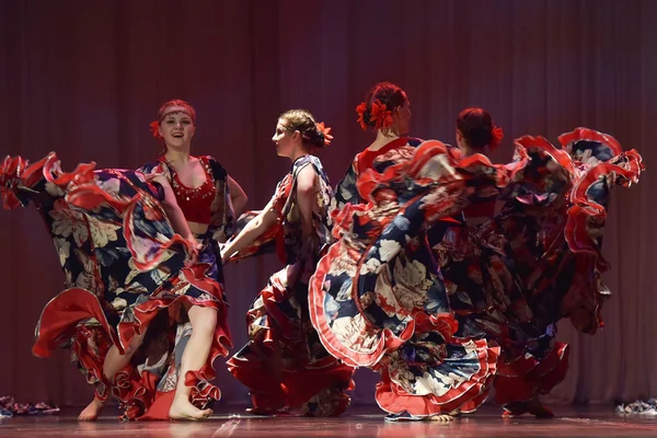 Russland Petersburg 2016 Open Dance Festival 2016 Kindertanzgruppe Führt Flamenco — Stockfoto