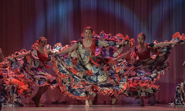 Oroszország Szentpétervár 2016 Open Dance Festival 2016 Gyermektánccsoport Flamenco Táncot — Stock Fotó