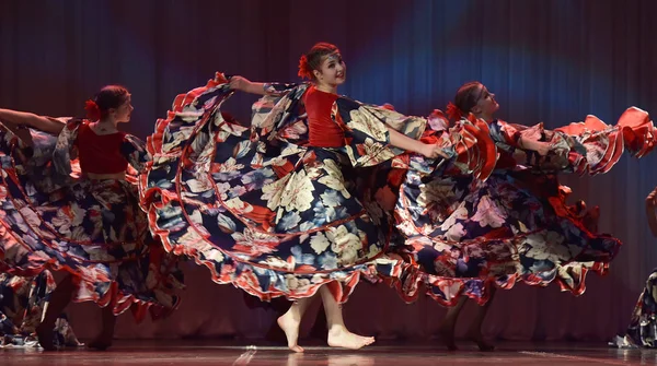 Oroszország Szentpétervár 2016 Open Dance Festival 2016 Gyermektánccsoport Flamenco Táncot — Stock Fotó