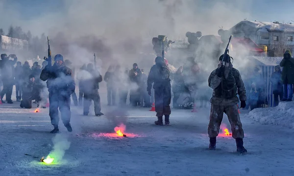 Gösteri performans Rus Ordusu çıkarma birliklerinin — Stok fotoğraf