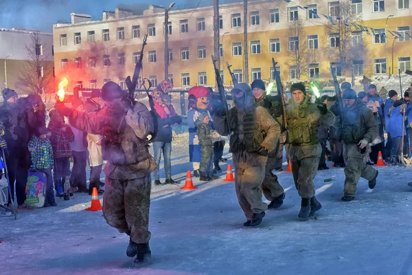 Démonstration des performances des troupes de débarquement de l'armée russe en — Photo