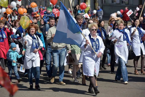 Mei dag demonstratie ter ere van de viering van de vakantie — Stockfoto