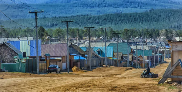 Rusia Olkhon 2018 Casas Madera Pueblo Khuzhir — Foto de Stock