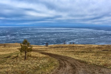 roads in the steppe, Baikal clipart