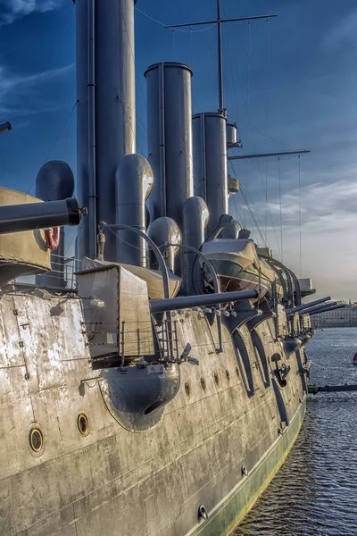 Museum ship Aurora Cruiser. - details — Stock Photo, Image