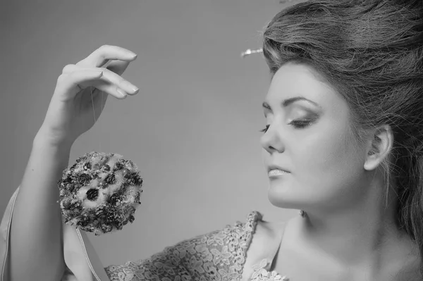 Portrait ice queen in the image of the Snow Queen. Beautiful gir — Stock Photo, Image