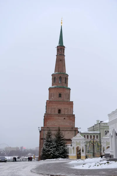 Kazan winterlandschaft im kazan kremlin — Stockfoto
