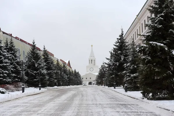 Kazan iarna peisaj af Kazan Kremlin — Fotografie, imagine de stoc