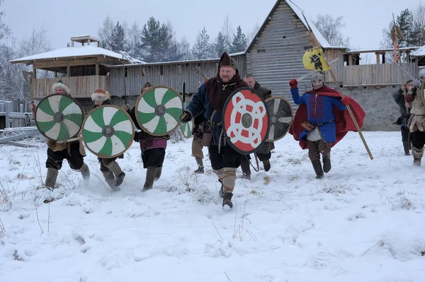 Festiwal jest historyczną rekonstrukcją epoki wikingów w — Zdjęcie stockowe