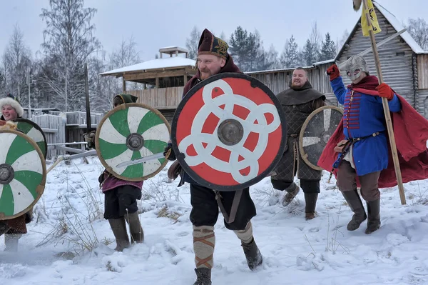 Festiwal jest historyczną rekonstrukcją epoki wikingów w — Zdjęcie stockowe