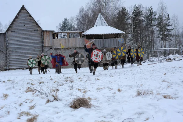 Festiwal jest historyczną rekonstrukcją epoki wikingów w — Zdjęcie stockowe