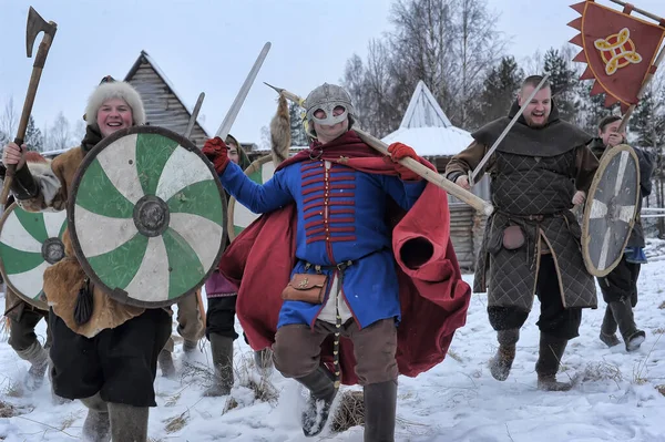 El festival es una reconstrucción histórica de la era vikinga en — Foto de Stock