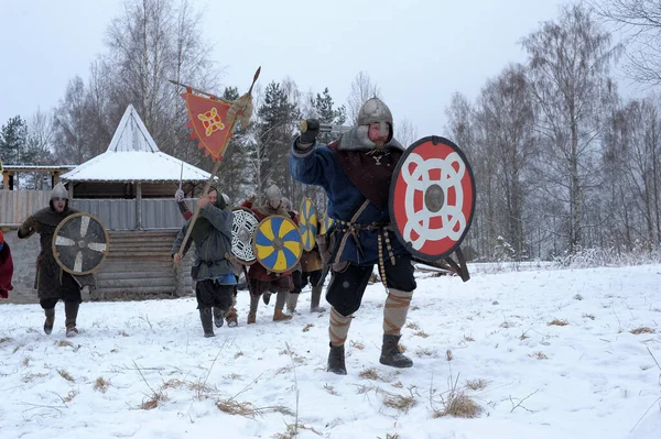 Festival je historickou rekonstrukcí doby vikinské — Stock fotografie