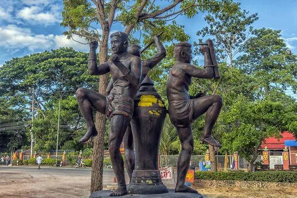 Statue di combattenti dell'antica arte marziale thailandese Muay Boran i — Foto Stock