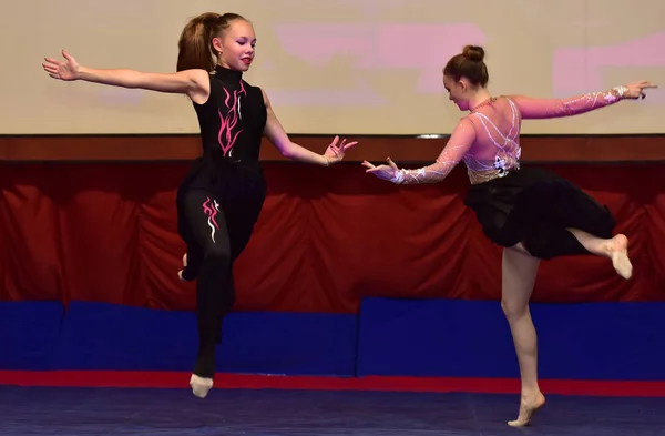 Pskov Rusya 2017 Genç Jimnastikçiler Festivalde Konser Veriyorlar — Stok fotoğraf