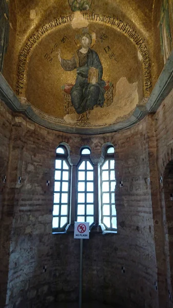 Istanbul Turquía 2018 Vista Cúpula Central Con Cristo Pantocrátor Iglesia — Foto de Stock