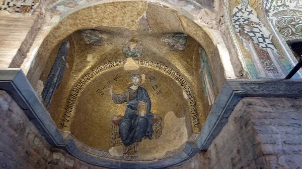 Istanbul Turquía 2018 Vista Cúpula Central Con Cristo Pantocrátor Iglesia — Foto de Stock