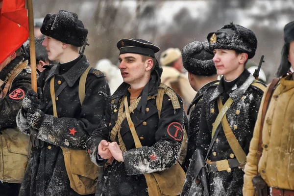 Leningradregionen Ryssland Januari 2012 Sovjetiska Soldater Första Världskriget Militär Historisk — Stockfoto