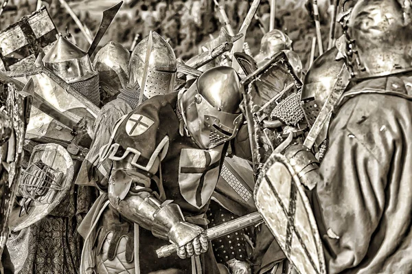 Russia Izborsk 2013 Medieval Battle Field Medieval Festival Iron City — Stock Photo, Image