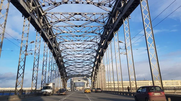 Rosja Sankt Petersburg 2020 Most Bolszeokhtinsky Ego Jest Mostem Zwodzonym — Zdjęcie stockowe